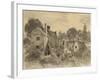 Cottages (Recto), 1816 (Graphite with Brush & Grey & Brown Inks & White Chalk on Cream Wove Paper)-John Constable-Framed Giclee Print