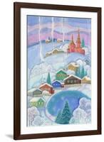 Cottages under the Snow Cabin-ZPR Int’L-Framed Giclee Print