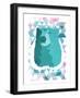 Cotton Candy Triangular Bear-OnRei-Framed Art Print