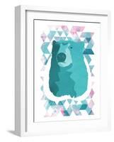 Cotton Candy Triangular Bear-OnRei-Framed Art Print