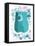 Cotton Candy Triangular Bear-OnRei-Framed Stretched Canvas