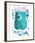 Cotton Candy Triangular Bear-OnRei-Framed Art Print