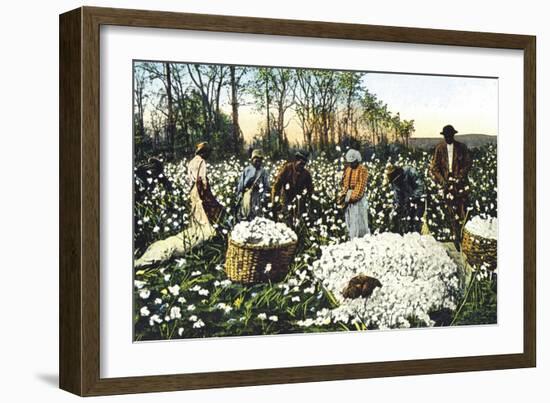 Cotton Field Workers-null-Framed Art Print