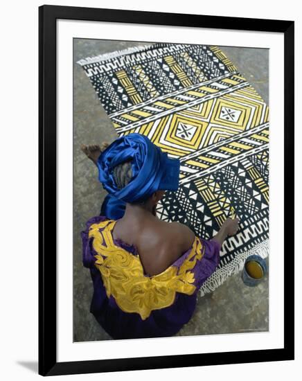 Cotton Rug Making, Craft Workshop of Bogolan, Segou, Mali-Bruno Morandi-Framed Photographic Print