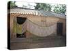 Cotton Sari Being Hung Out to Dry across Village House Wall, Rural Orissa, India, Asia-Annie Owen-Stretched Canvas