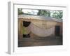 Cotton Sari Being Hung Out to Dry across Village House Wall, Rural Orissa, India, Asia-Annie Owen-Framed Photographic Print