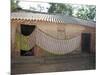 Cotton Sari Being Hung Out to Dry across Village House Wall, Rural Orissa, India, Asia-Annie Owen-Mounted Photographic Print