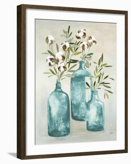 Cotton Still Life III Blue-Julia Purinton-Framed Art Print