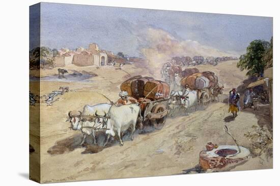Cotton Transport, India, 1862-William Simpson-Stretched Canvas