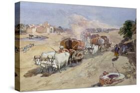 Cotton Transport, India, 1862-William Simpson-Stretched Canvas