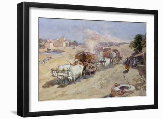 Cotton Transport, India, 1862-William Simpson-Framed Giclee Print