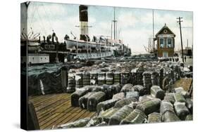 Cotton Wharves, New Orleans, Louisiana, USA, Early 20th Century-null-Stretched Canvas