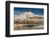 Cottonwood trees and Green River in a winter coat, Wyoming-Howie-Framed Photographic Print