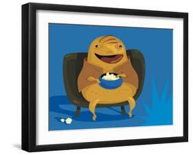 Couch Potato-Yurumi-Framed Art Print