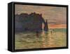 Coucher de Soleil a Etretat-Claude Monet-Framed Stretched Canvas