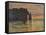 Coucher de Soleil a Etretat-Claude Monet-Framed Stretched Canvas