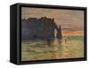 Coucher de Soleil a Etretat-Claude Monet-Framed Stretched Canvas