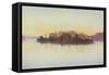 Coucher de soleil sur l'île de Philae-Edward Lear-Framed Stretched Canvas