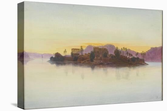 Coucher de soleil sur l'île de Philae-Edward Lear-Stretched Canvas