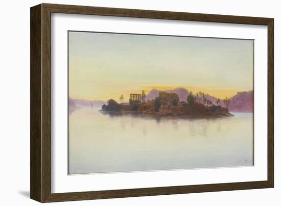 Coucher de soleil sur l'île de Philae-Edward Lear-Framed Giclee Print