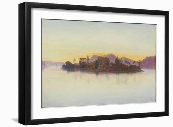 Coucher de soleil sur l'île de Philae-Edward Lear-Framed Giclee Print