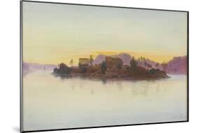 Coucher de soleil sur l'île de Philae-Edward Lear-Mounted Giclee Print