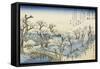 Coucher du soleil sur Koganei-Ando Hiroshige-Framed Stretched Canvas
