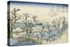 Coucher du soleil sur Koganei-Ando Hiroshige-Stretched Canvas