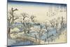 Coucher du soleil sur Koganei-Ando Hiroshige-Mounted Giclee Print