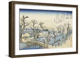 Coucher du soleil sur Koganei-Ando Hiroshige-Framed Giclee Print