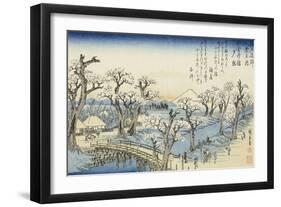 Coucher du soleil sur Koganei-Ando Hiroshige-Framed Giclee Print