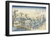 Coucher du soleil sur Koganei-Ando Hiroshige-Framed Giclee Print