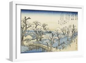 Coucher du soleil sur Koganei-Ando Hiroshige-Framed Giclee Print