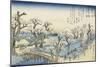 Coucher du soleil sur Koganei-Ando Hiroshige-Mounted Giclee Print