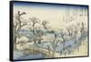 Coucher du soleil sur Koganei-Ando Hiroshige-Framed Stretched Canvas