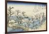 Coucher du soleil sur Koganei-Ando Hiroshige-Framed Giclee Print