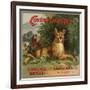 Cougar Brand - Covina, California - Citrus Crate Label-Lantern Press-Framed Art Print