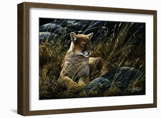 Cougar in the Grass-Wilhelm Goebel-Framed Giclee Print