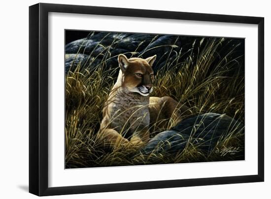 Cougar in the Grass-Wilhelm Goebel-Framed Giclee Print