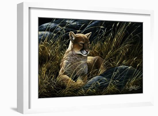 Cougar in the Grass-Wilhelm Goebel-Framed Giclee Print