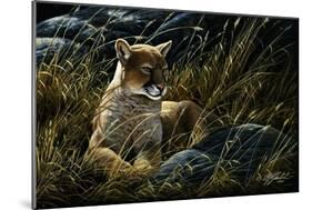 Cougar in the Grass-Wilhelm Goebel-Mounted Giclee Print