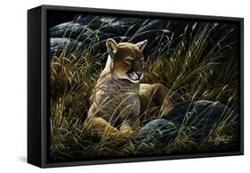 Cougar in the Grass-Wilhelm Goebel-Framed Stretched Canvas