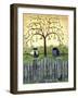 Couintry Cats under Willow Tree-Cheryl Bartley-Framed Giclee Print