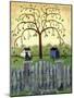 Couintry Cats under Willow Tree-Cheryl Bartley-Mounted Giclee Print