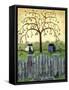 Couintry Cats under Willow Tree-Cheryl Bartley-Framed Stretched Canvas