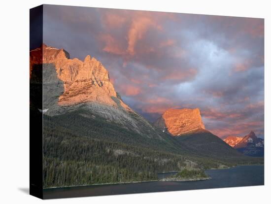 Coulds at Dawn, St. Mary Lake, Glacier National Park, Montana-James Hager-Stretched Canvas