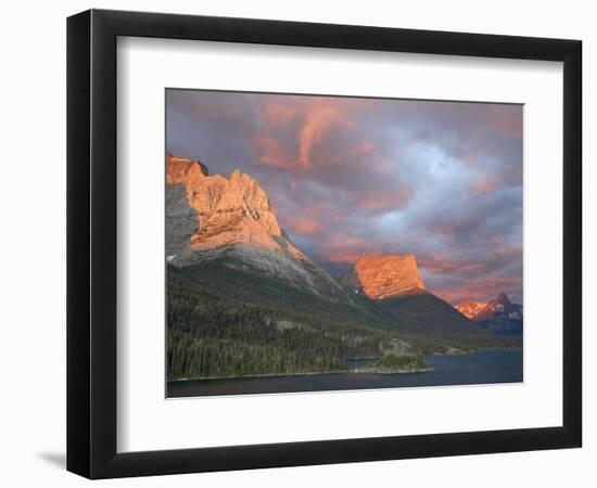 Coulds at Dawn, St. Mary Lake, Glacier National Park, Montana-James Hager-Framed Photographic Print