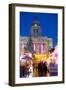 Council House and Christmas Market Stalls in the Market Square-Frank Fell-Framed Photographic Print