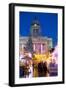 Council House and Christmas Market Stalls in the Market Square-Frank Fell-Framed Photographic Print