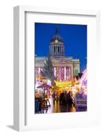 Council House and Christmas Market Stalls in the Market Square-Frank Fell-Framed Photographic Print